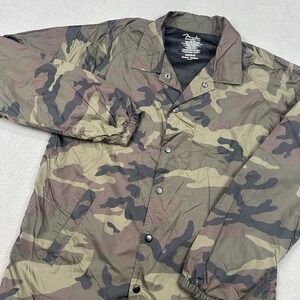 Fender Camo Coaches Jacket‎ Size Medium Windbreaker Button Up Camouflage